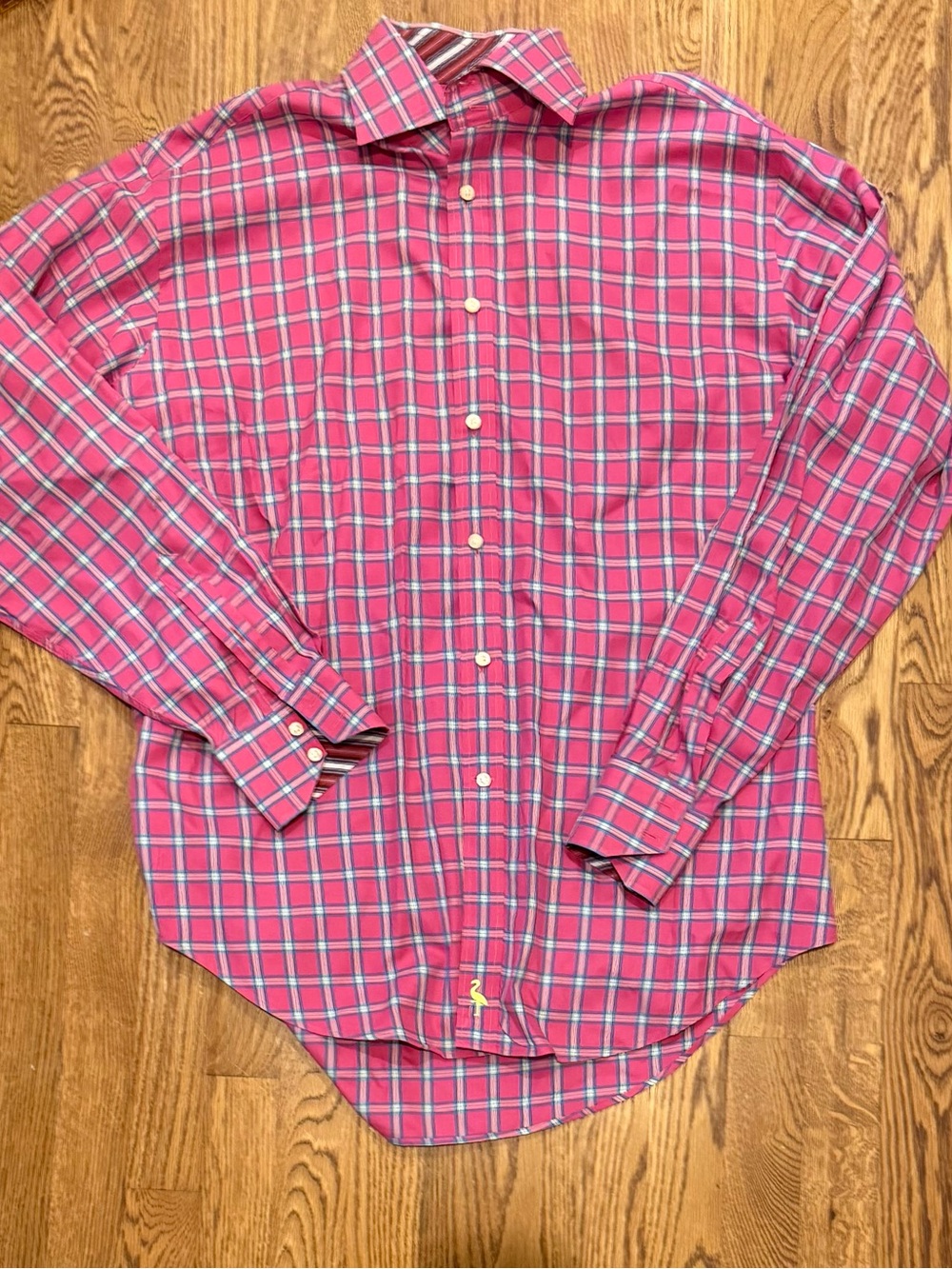 Tailorbyrd Pink Plaid Dress Shirt